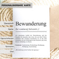 Bewunderung Definition Karte personaliserbar Emotionen Mutmacher Karte Spirituelle Karte Motivationskarte
