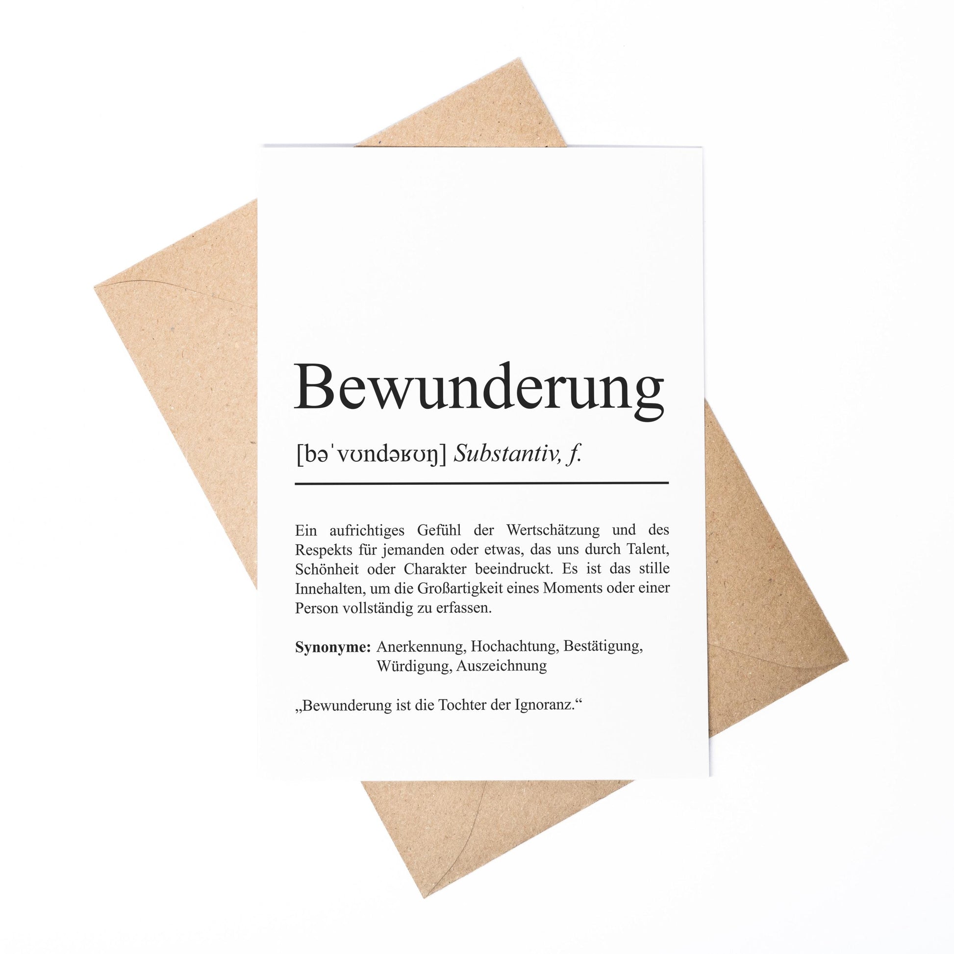 Bewunderung Definition Karte personaliserbar Emotionen Mutmacher Karte Spirituelle Karte Motivationskarte