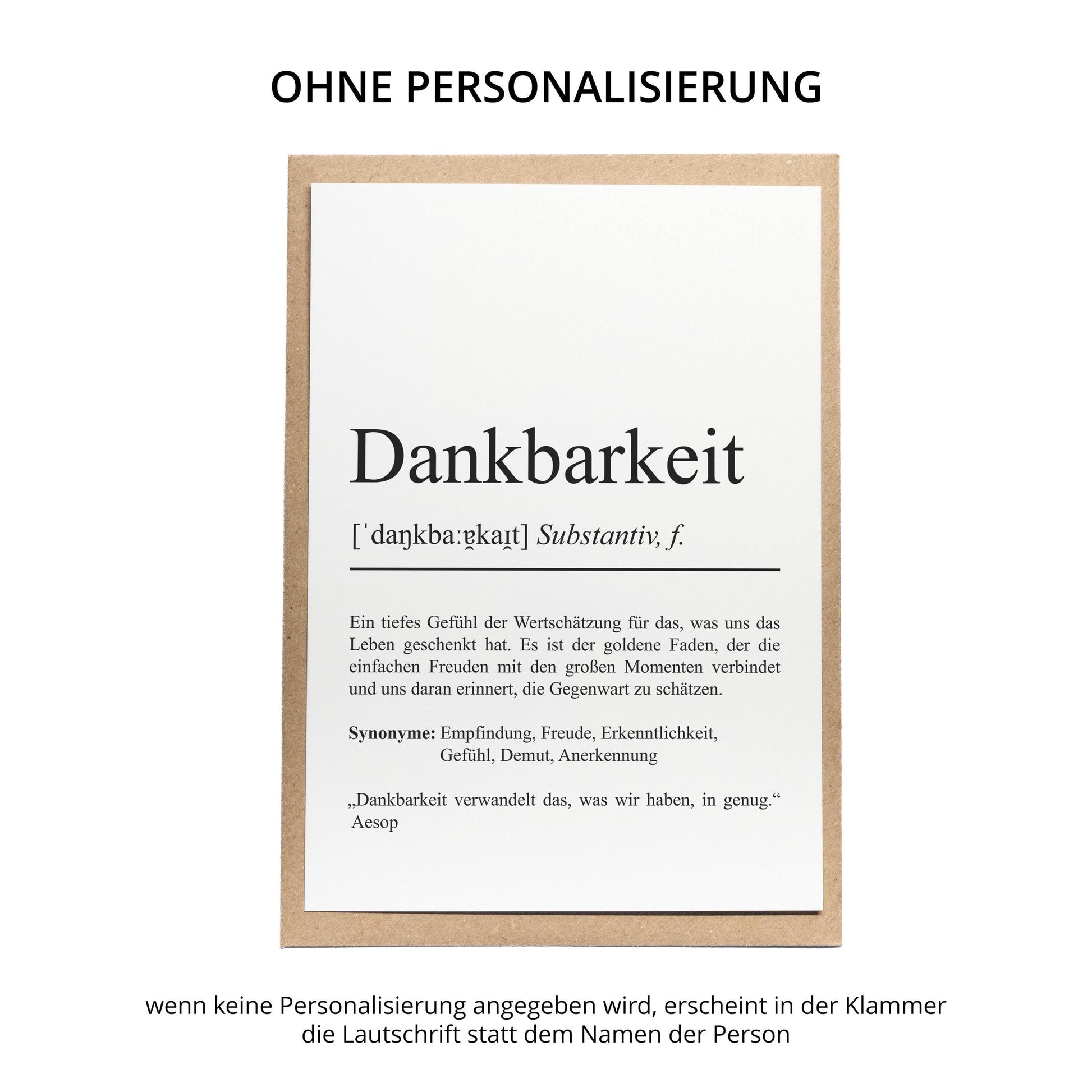 Dankbarkeit Definition Karte personaliserbar Emotionen Mutmacher Karte Spirituelle Karte Motivationskarte