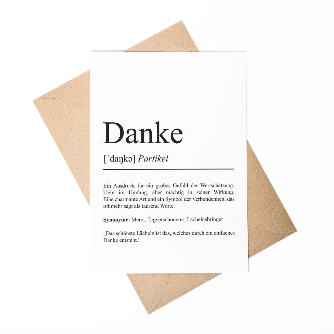 KARTE Danke Definition Karte Geschenk Grußkarte Danke Postkarte beschreibbar Spruchkarte zum Verschenken Danke Sagen Ideen