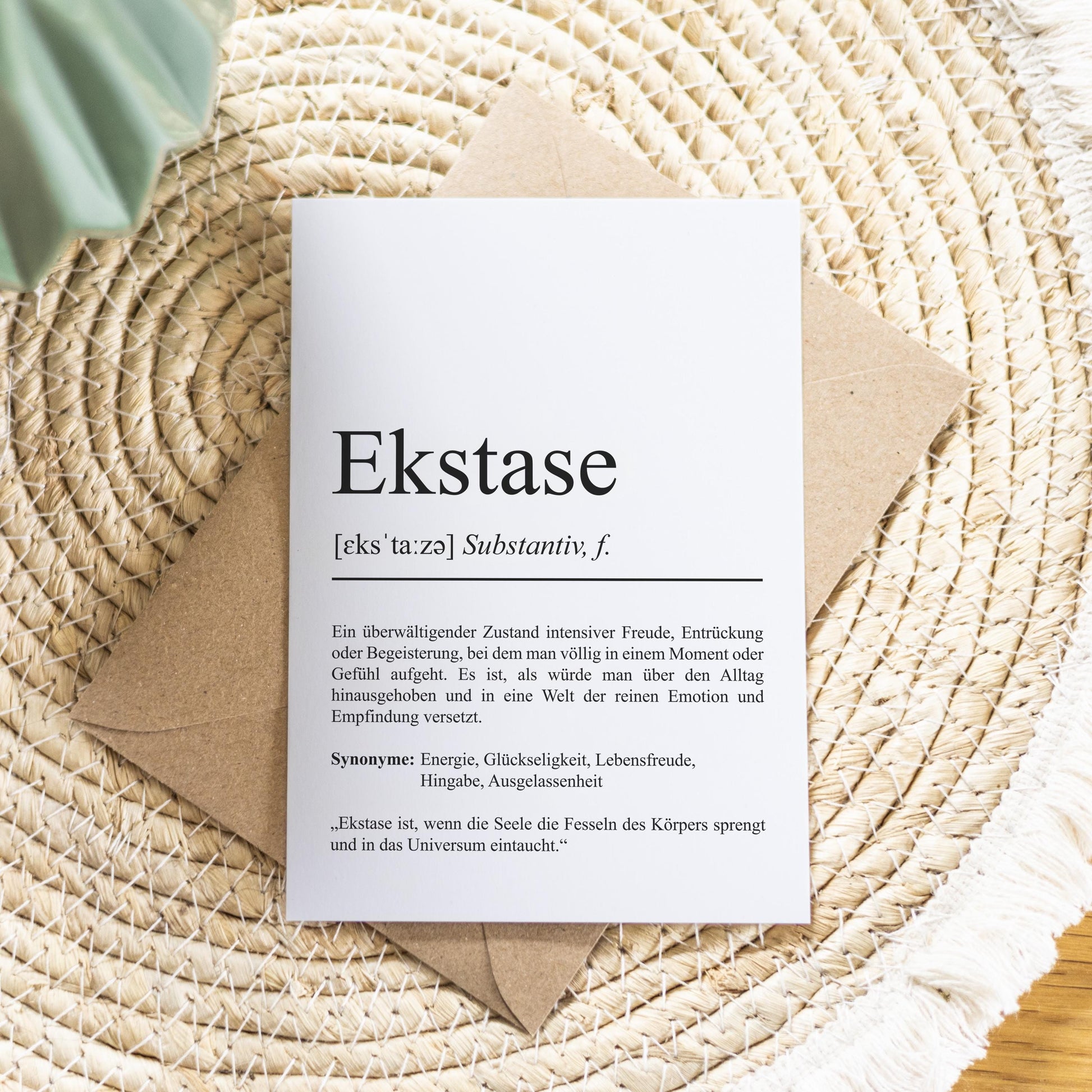 Ekstase Definition Karte personaliserbar Emotionen Mutmacher Karte Spirituelle Karte Motivationskarte