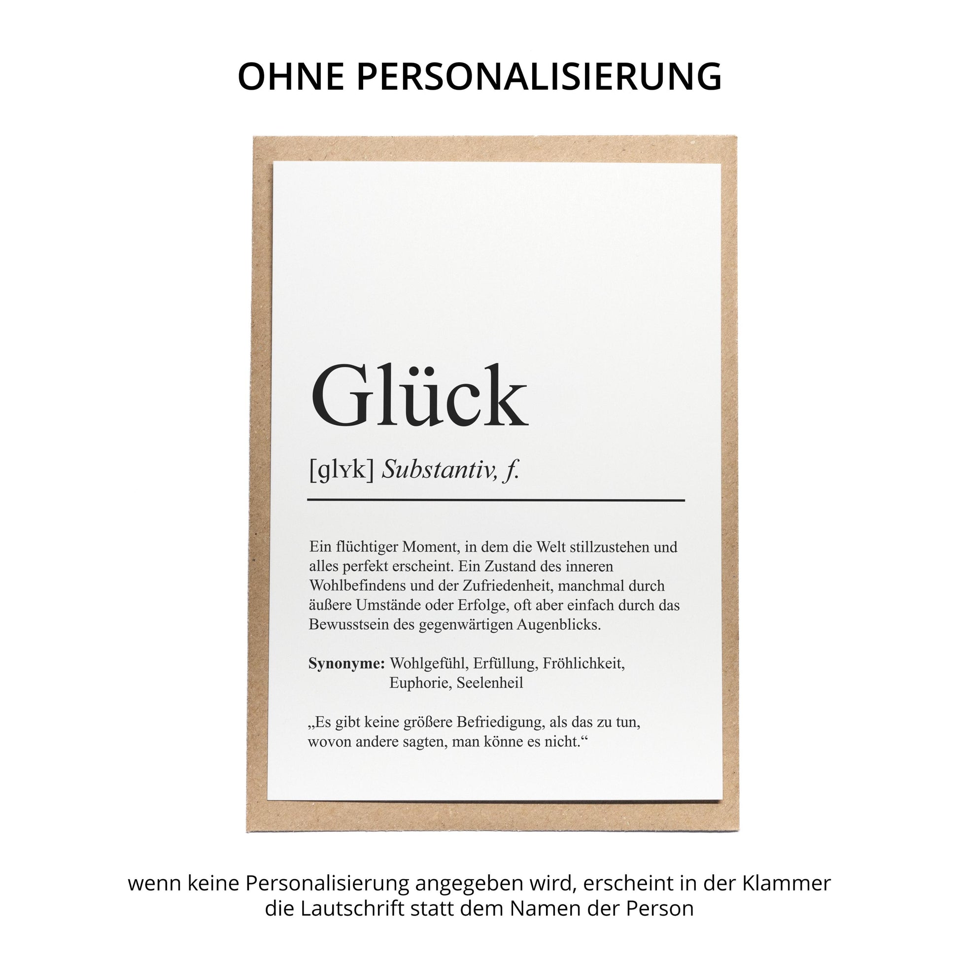Glück Definition Karte personaliserbar Emotionen Mutmacher Karte Spirituelle Karte Motivationskarte