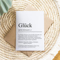 Glück Definition Karte personaliserbar Emotionen Mutmacher Karte Spirituelle Karte Motivationskarte