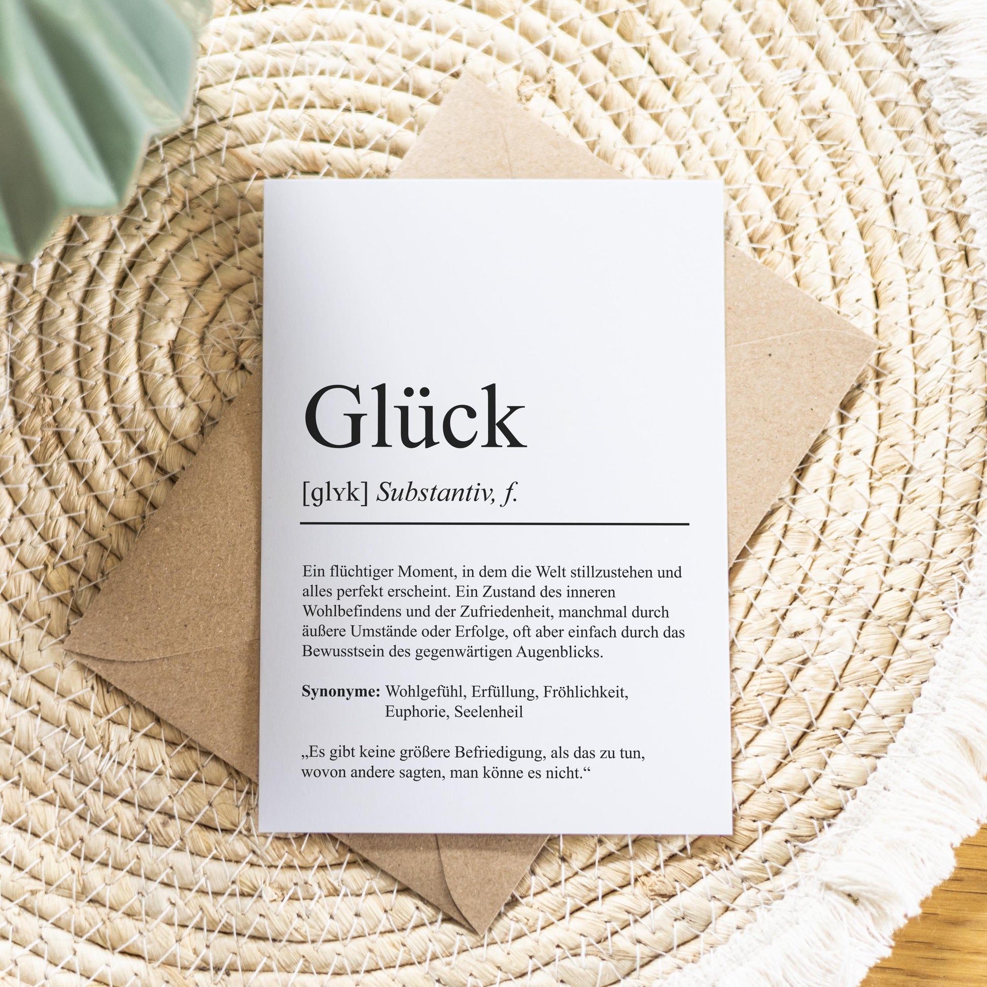 Glück Definition Karte personaliserbar Emotionen Mutmacher Karte Spirituelle Karte Motivationskarte