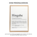 Hingabe Definition Karte personaliserbar Emotionen Mutmacher Karte Spirituelle Karte Motivationskarte