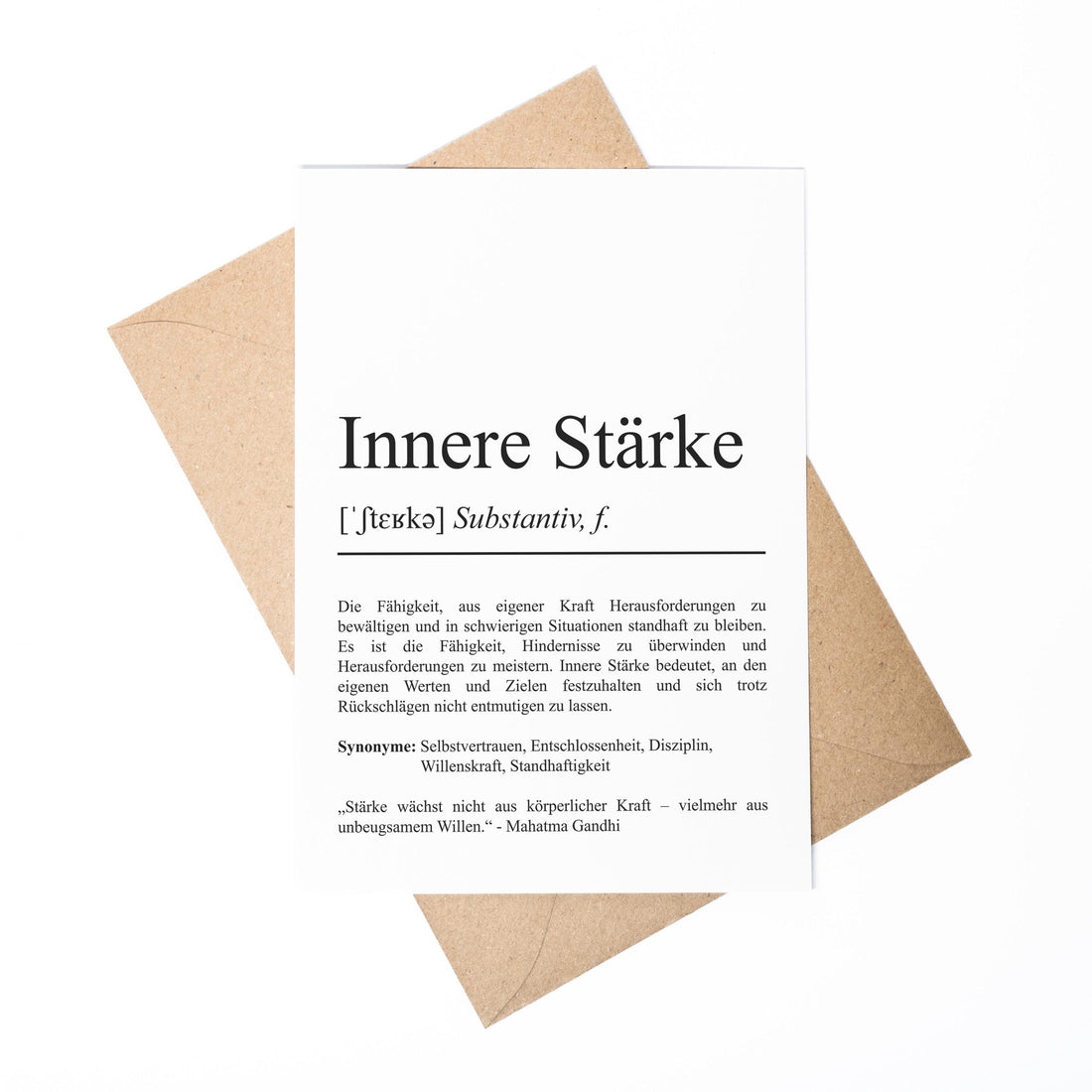 Innere Stärke Definition Karte personaliserbar Emotionen Mutmacher Karte Spirituelle Karte Motivationskarte