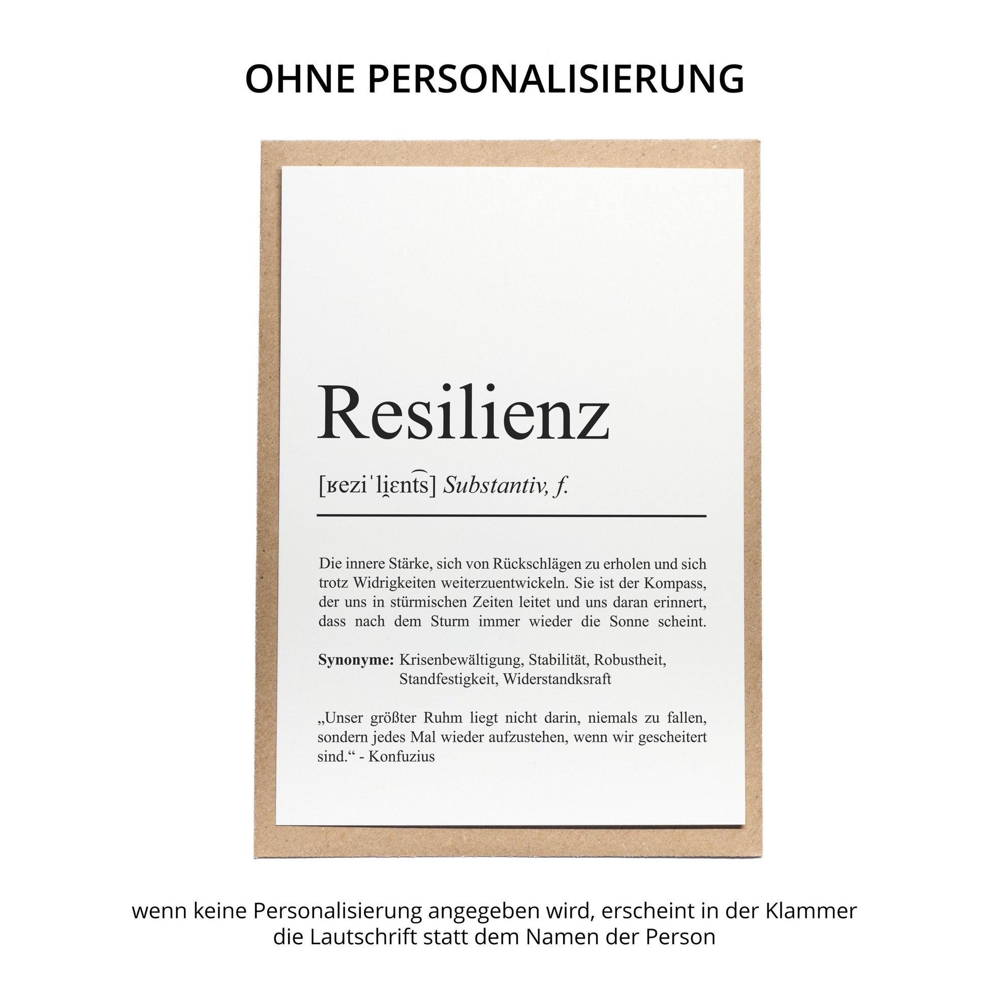 Resilienz Definition Karte personaliserbar Emotionen Mutmacher Karte Spirituelle Karte Motivationskarte