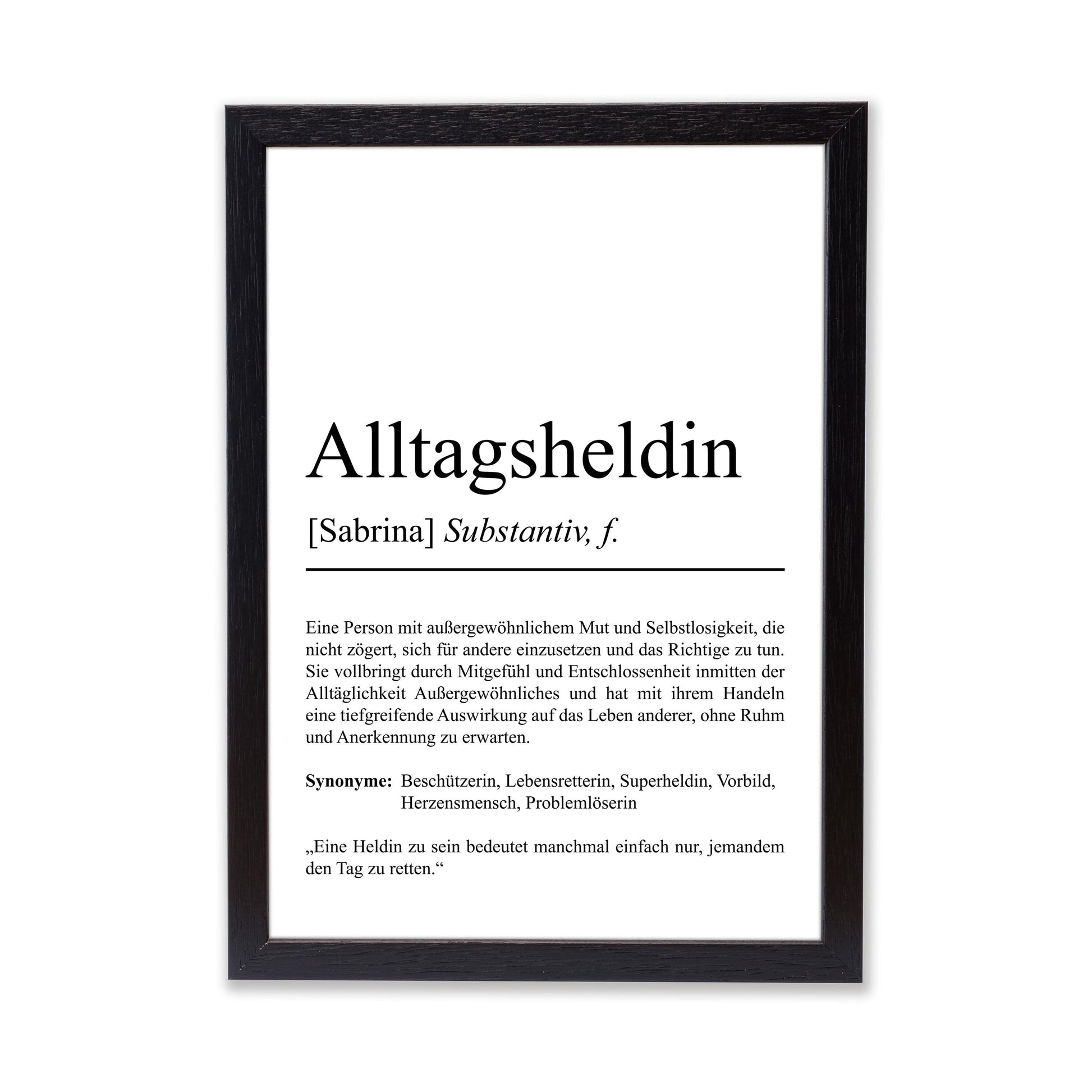 Alltagsheldin Definition Poster personalisierbar mit Namen Heldin Poster Geschenk Einzug Geburtstag Geschenk Heldin Poster Alltagsheldin
