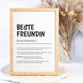 Beste Freundin Definition Poster personalisierbar mit Namen Poster Geschenk Freundin Einzug Geschenk Freundin personalisierbar ungerahmt