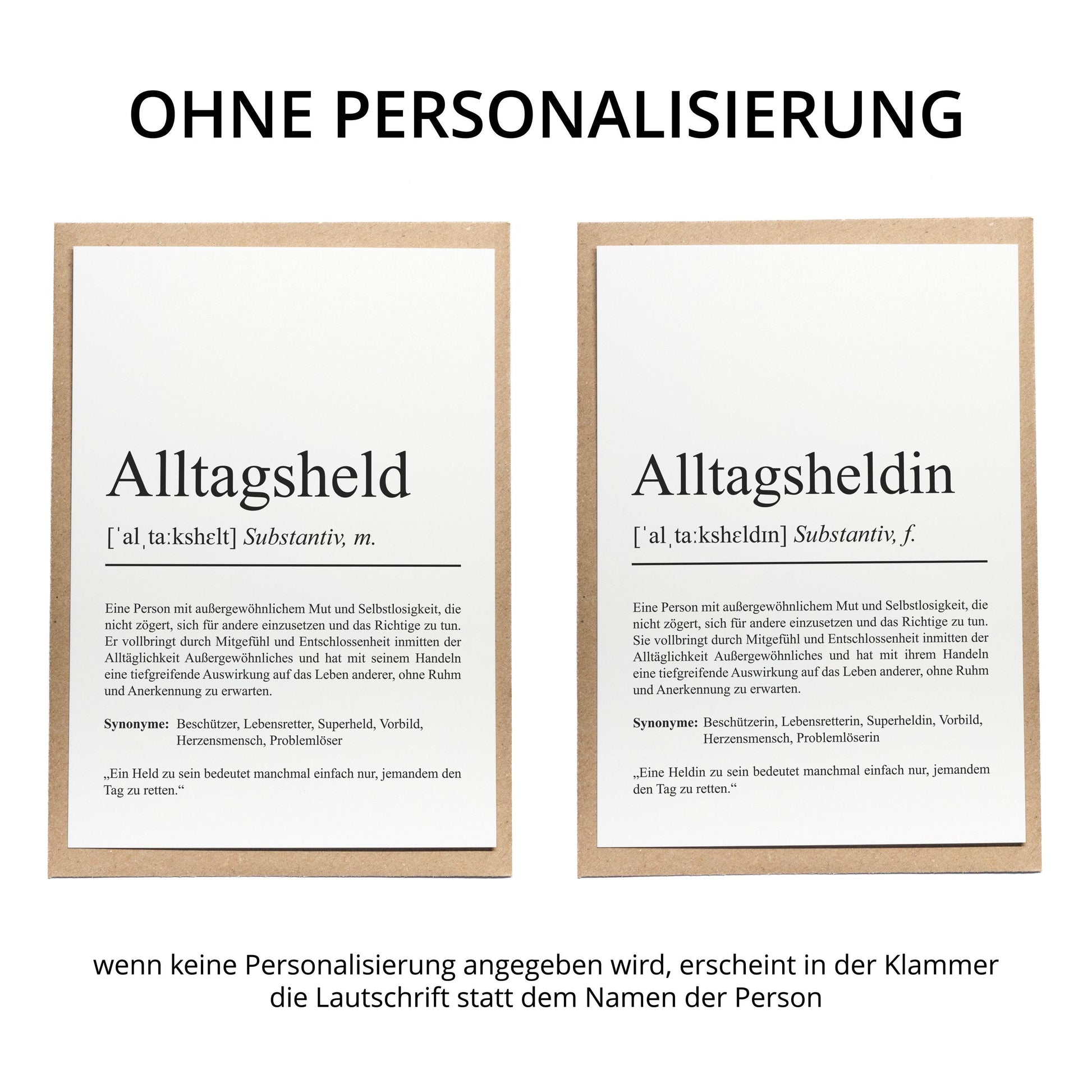 Alltagsheld Definition Karte personalisierbar mit Namen Held Karte Alltagsheld Geschenk für Helden Geschenk Alltagsheld Postkarte Definition