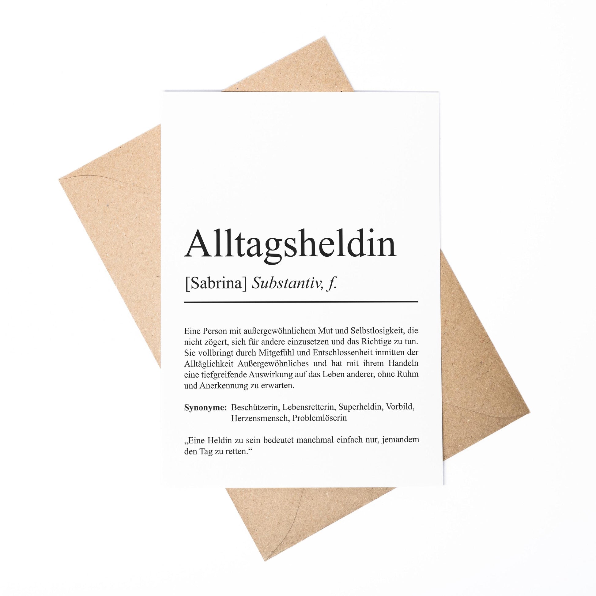 Alltagsheld Definition Karte personalisierbar mit Namen Held Karte Alltagsheld Geschenk für Helden Geschenk Alltagsheld Postkarte Definition
