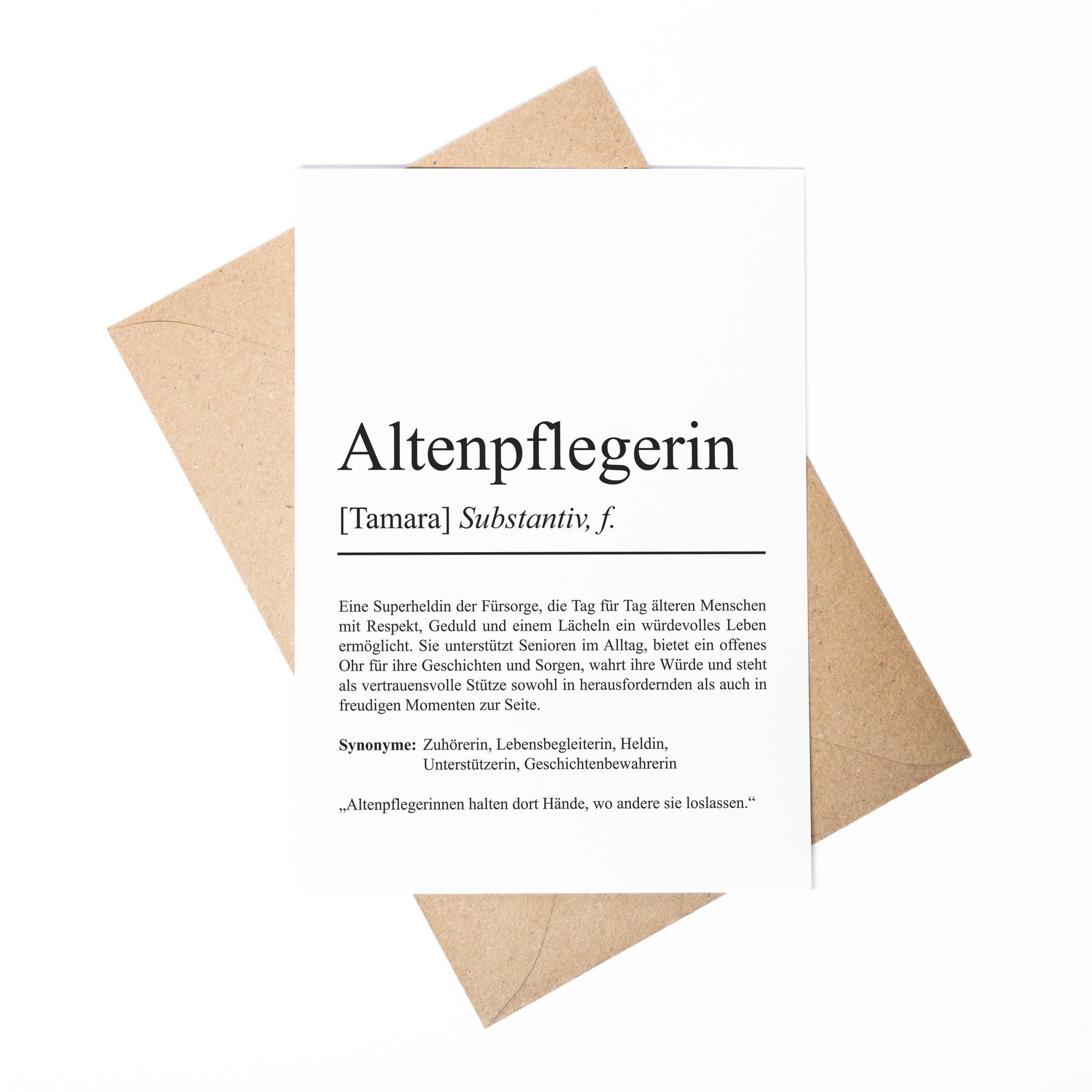 Altenpfleger Definition Karte personalisierbar mit Namen Beruf Postkarte Altenpfleger Geschenk Geburtstag Altenpfleger Postkarte Definition