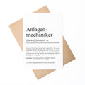 Anlagenmechaniker Definition Karte personalisierbar mit Namen Beruf Postkarte Mechaniker Geschenk Geburtstag Mechaniker Postkarte Definition