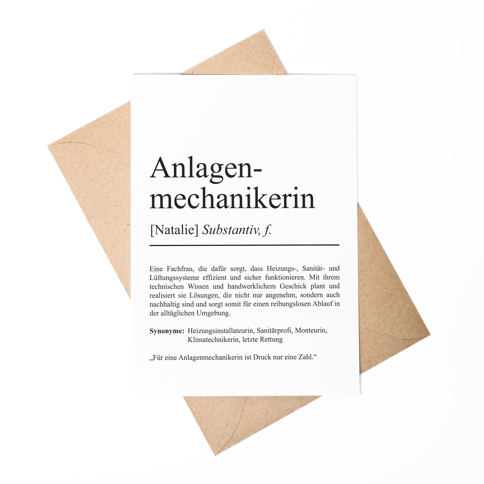 Anlagenmechaniker Definition Karte personalisierbar mit Namen Beruf Postkarte Mechaniker Geschenk Geburtstag Mechaniker Postkarte Definition