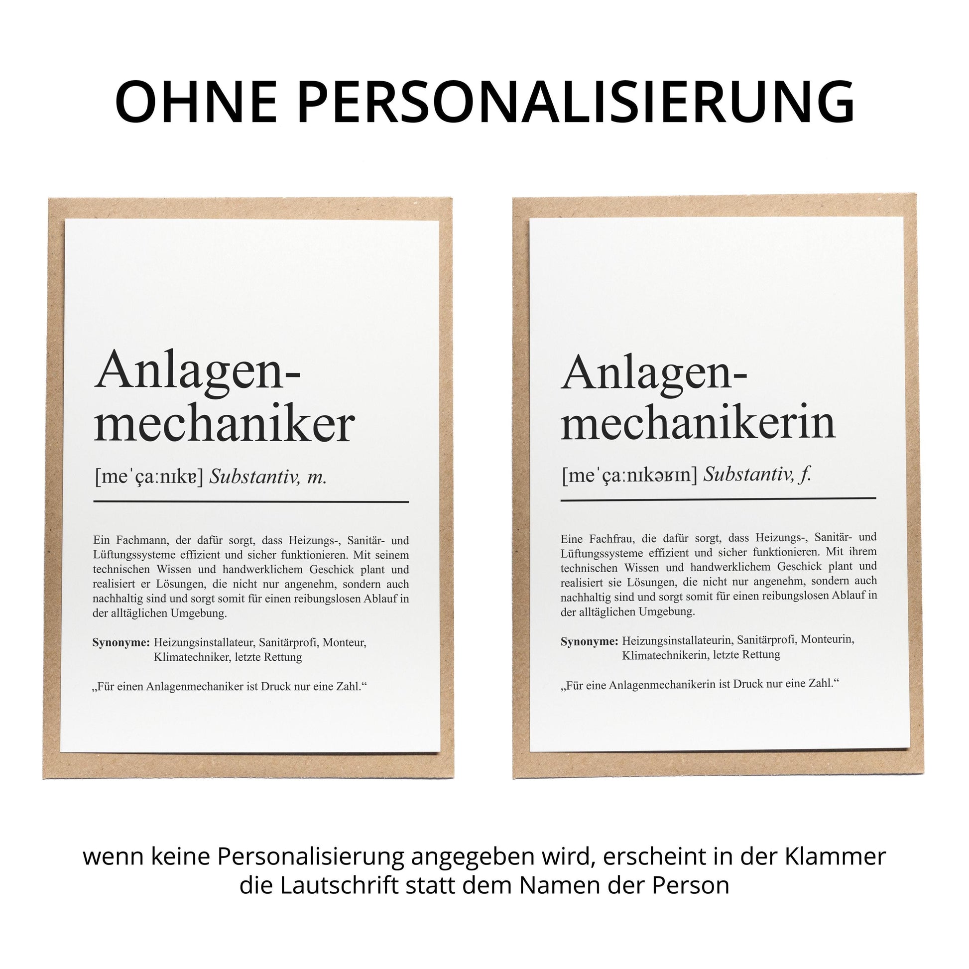 Anlagenmechanikerin Definition Karte personalisierbar Namen Beruf Postkarte Mechaniker Geschenk Geburtstag Mechaniker Postkarte Definition