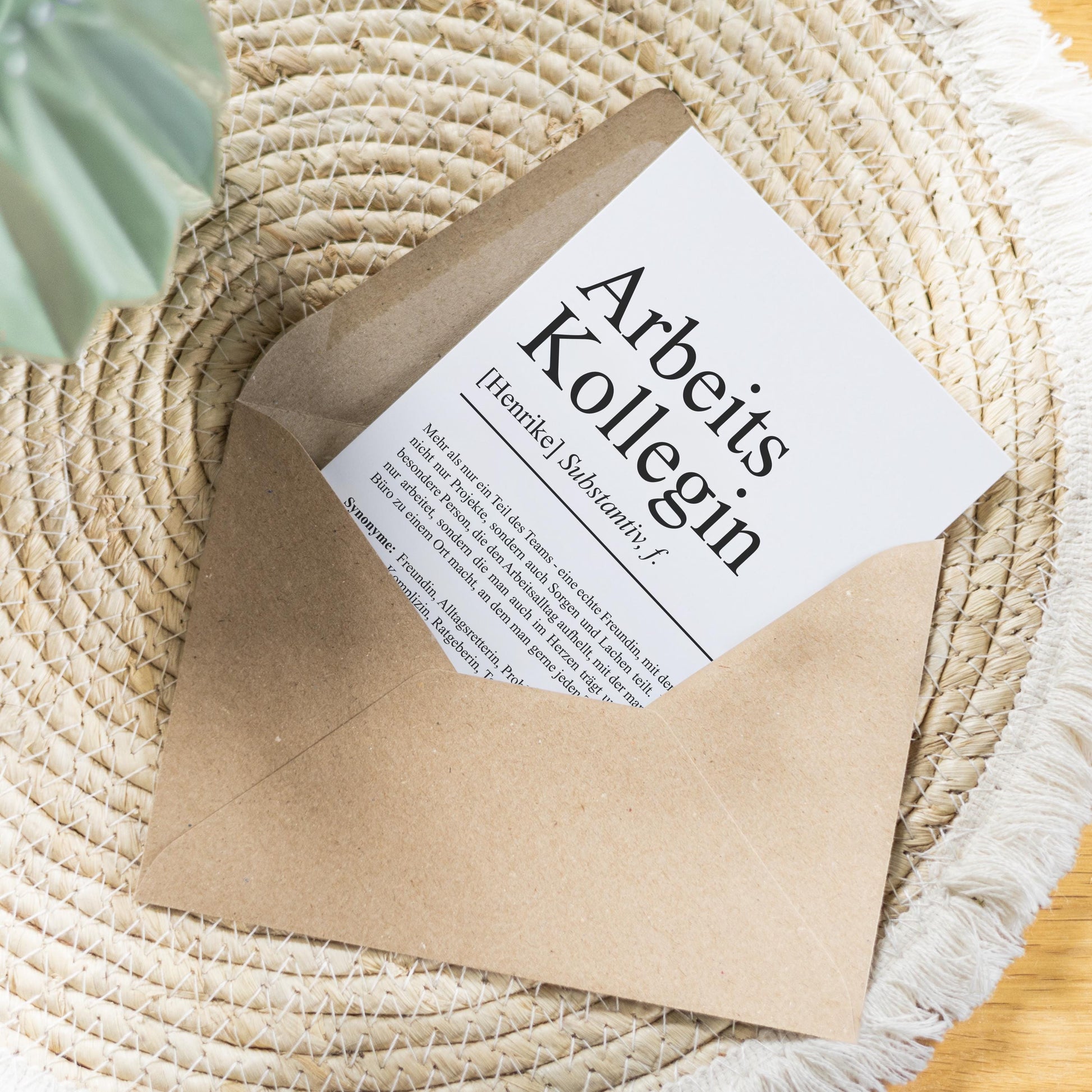 Arbeitskollegin Definition Karte A6 personalisierbar mit Namen Beruf Postkarte Kollegin Geschenk Geburtstag Kollegin Klappkarte Definition