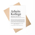 Arbeitskollegin Definition Karte A6 personalisierbar mit Namen Beruf Postkarte Kollegin Geschenk Geburtstag Kollegin Klappkarte Definition