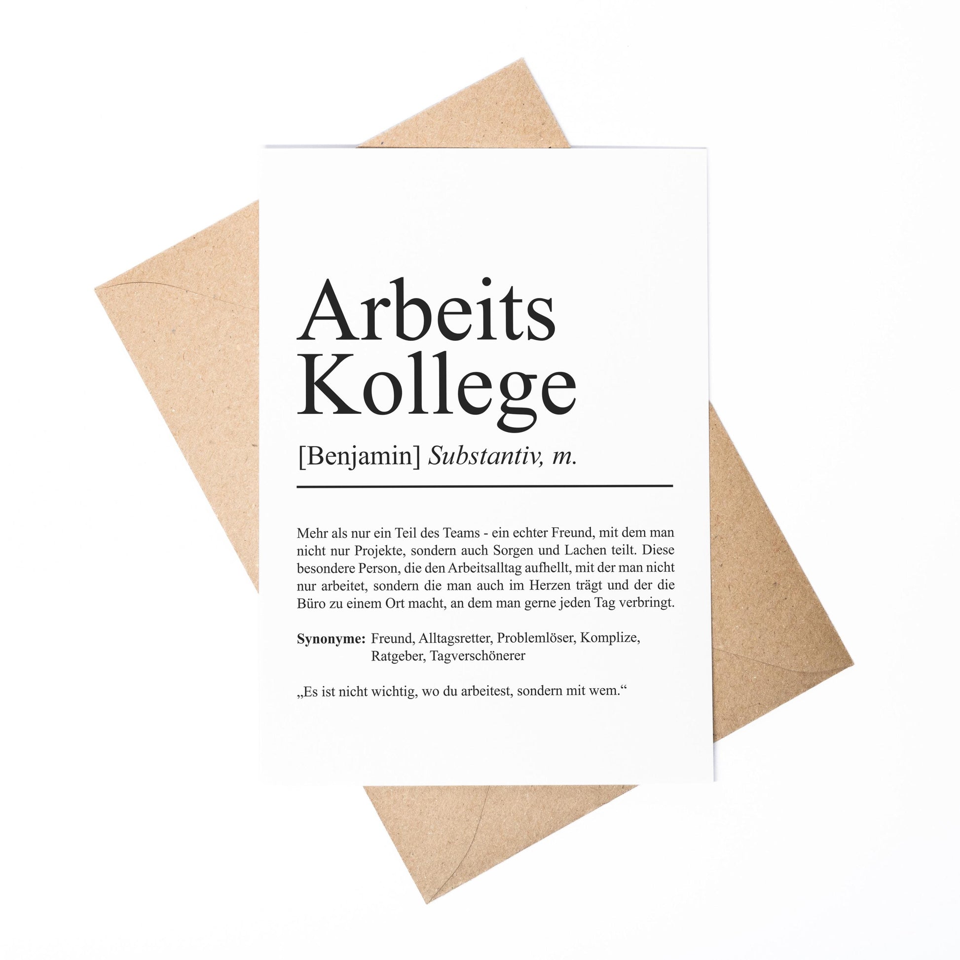 Arbeitskollegin Definition Karte A6 personalisierbar mit Namen Beruf Postkarte Kollegin Geschenk Geburtstag Kollegin Klappkarte Definition