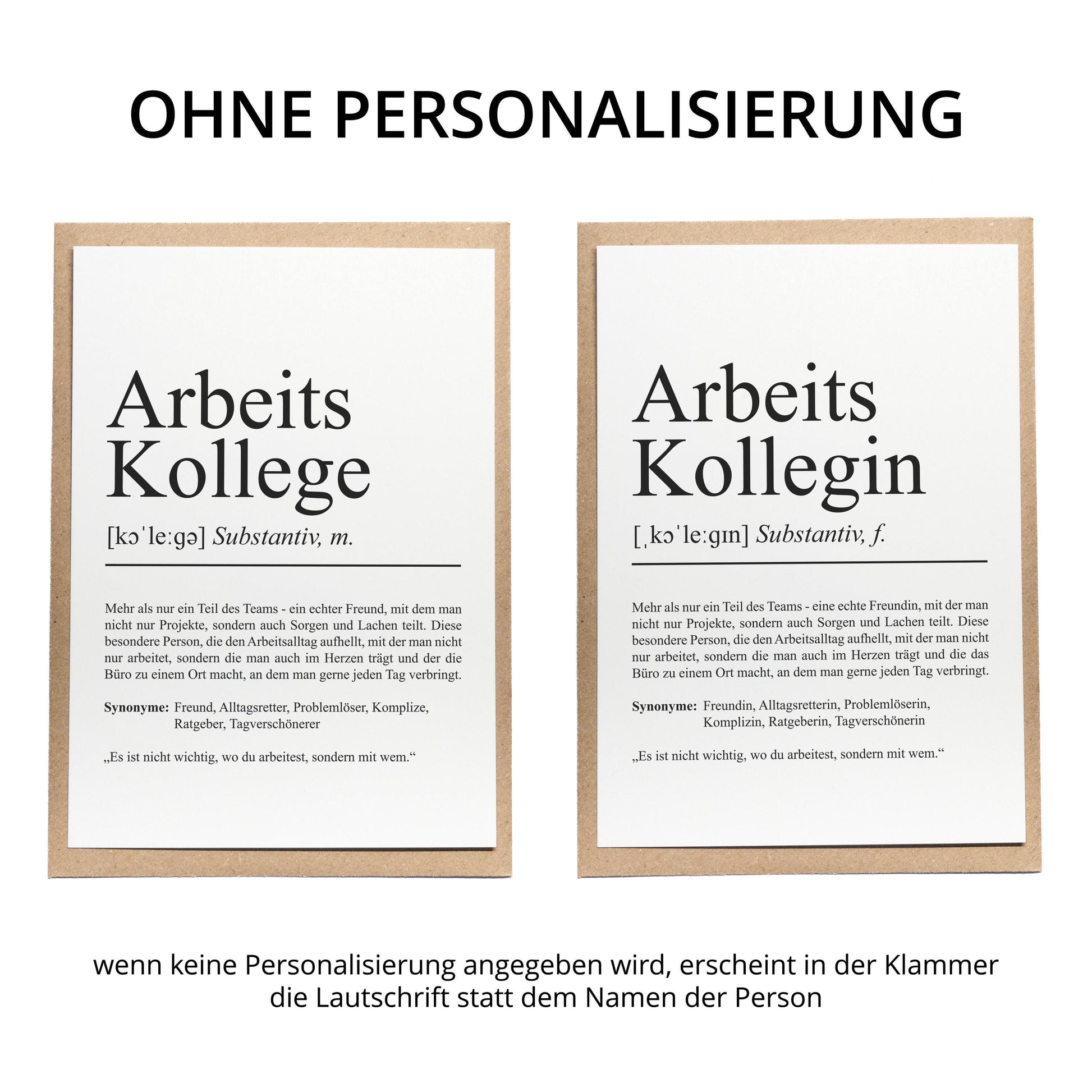 Arbeitskollege Definition Karte A6 personalisierbar mit Namen Beruf Postkarte Kollege Geschenk Geburtstag Kollege Klappkarte Definition