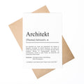 Architekt Definition Karte A6 personalisierbar mit Namen Beruf Postkarte Architekt Geschenk Geburtstag Architekt Klappkarte Definition