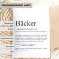 Bäcker Definition Karte personalisierbar mit Namen Beruf Postkarte Bäcker Geschenk Geburtstag Bäcker Postkarte Definition