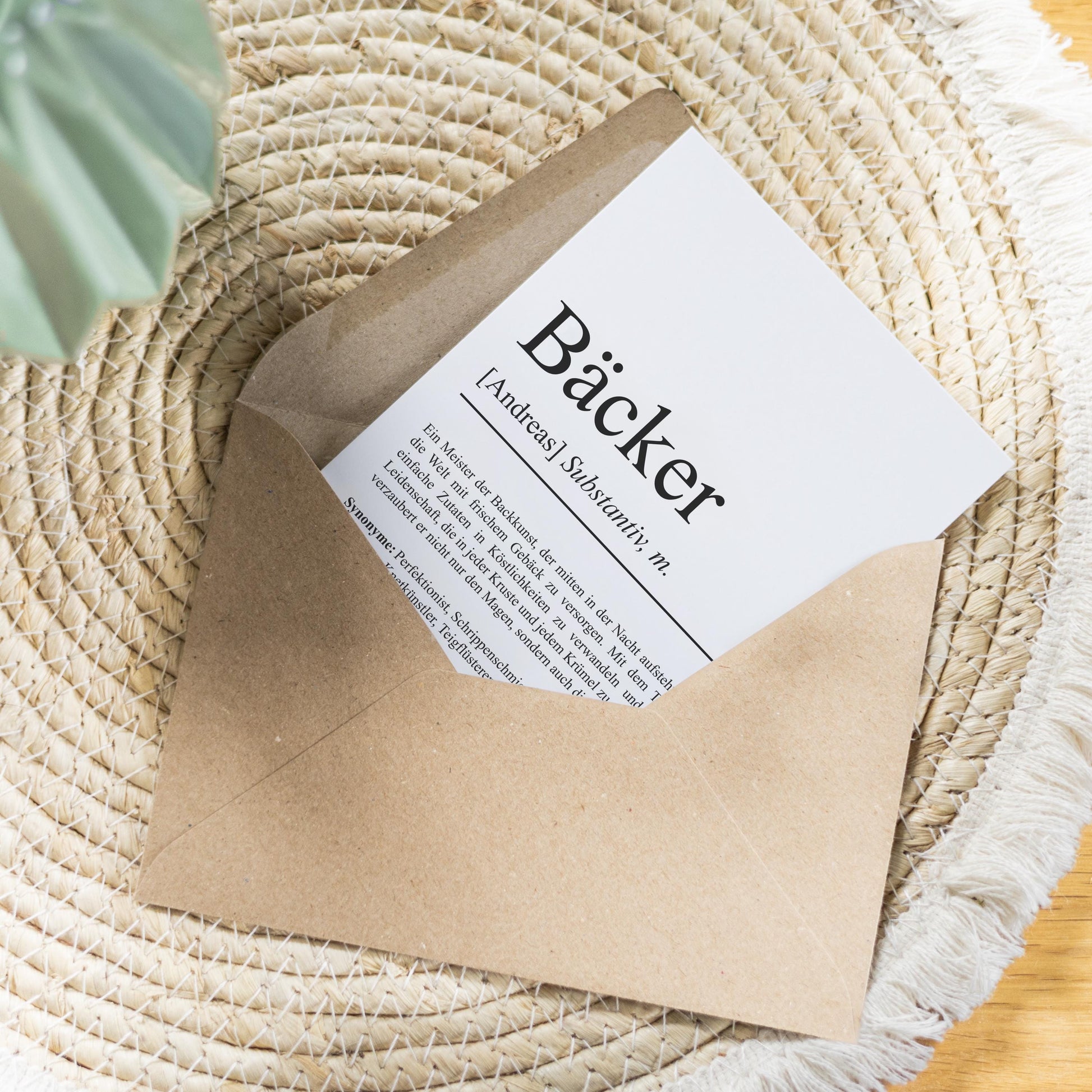 Bäcker Definition Karte personalisierbar mit Namen Beruf Postkarte Bäcker Geschenk Geburtstag Bäcker Postkarte Definition