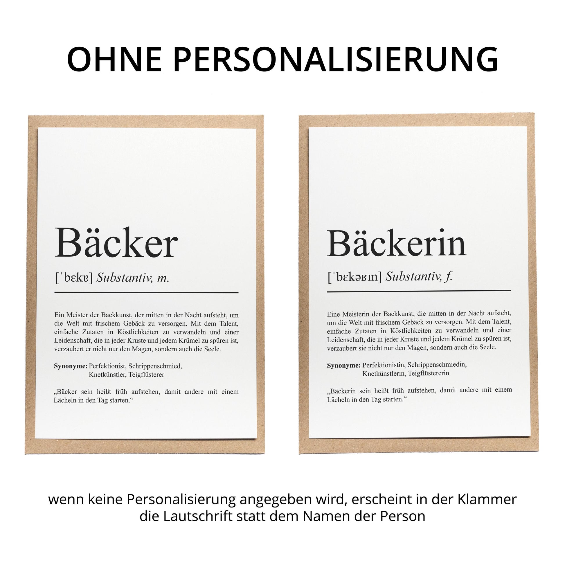 Bäcker Definition Karte personalisierbar mit Namen Beruf Postkarte Bäcker Geschenk Geburtstag Bäcker Postkarte Definition