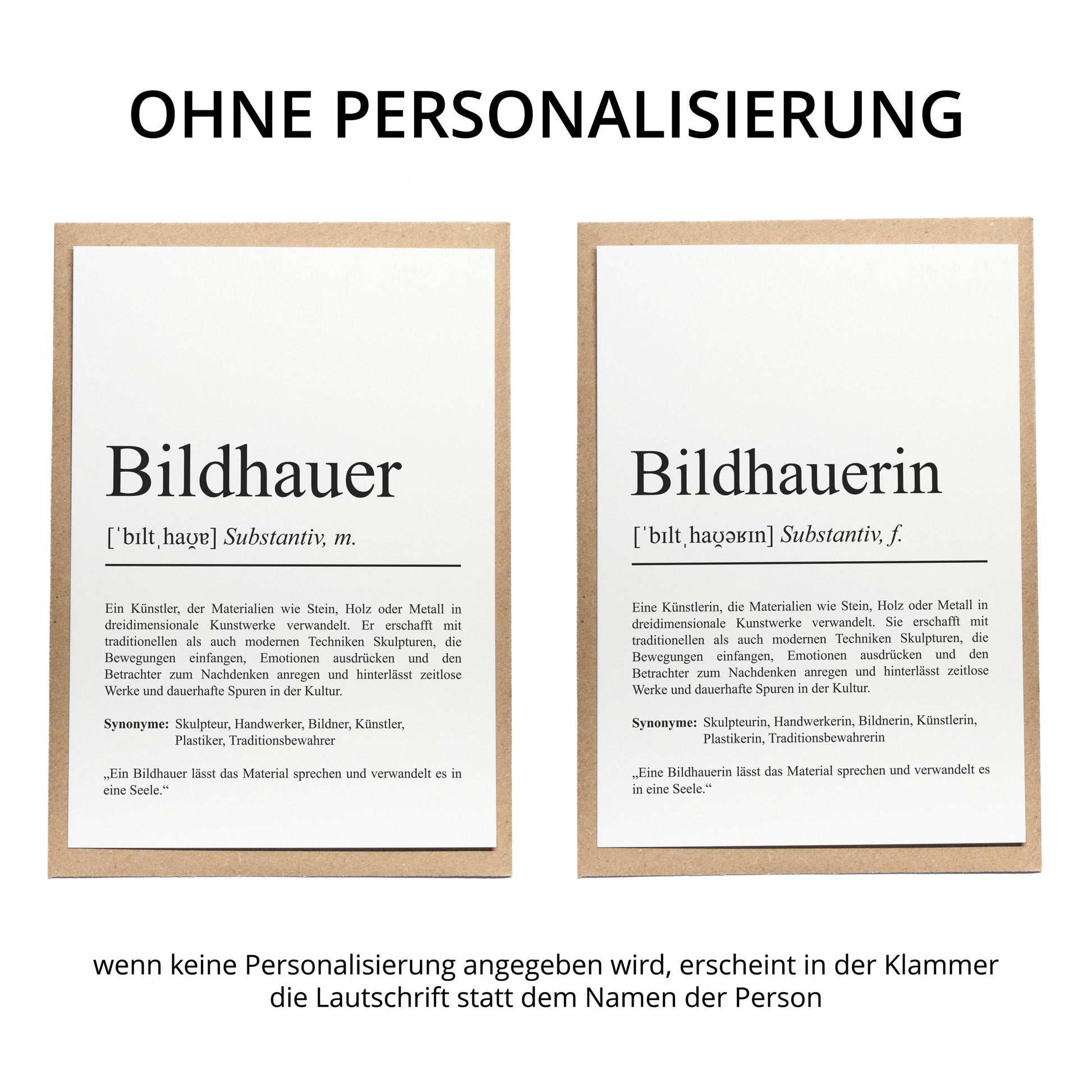 Bildhauer Definition Karte personalisierbar mit Namen Beruf Postkarte Bildhauer Geschenk Geburtstag Bildhauer Postkarte Definition