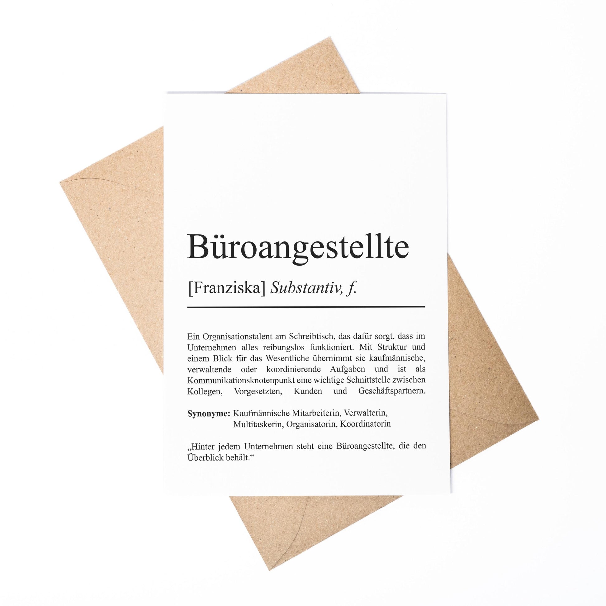Büroangestellter Definition A6 Karte personalisierbar mit Namen Beruf Grußkarte Büro Geschenk Geburtstag Kollege Postkarte