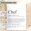 Chef Definition Karte personalisierbar mit Namen Beruf Grußkarte Chef Geschenk Geburtstag Chef Postkarte Definition