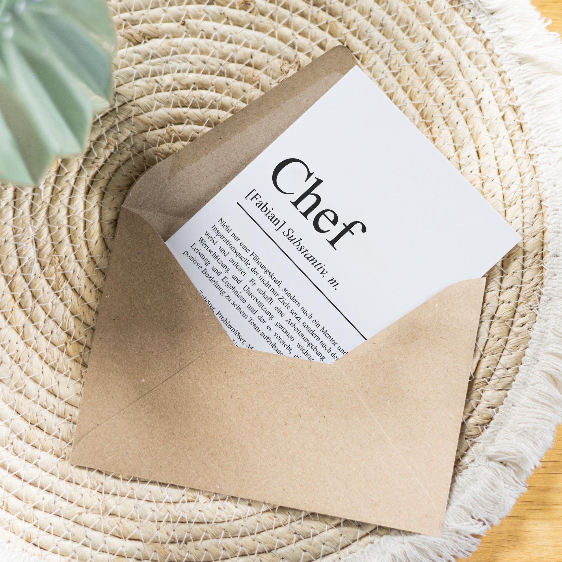 Chef Definition Karte personalisierbar mit Namen Beruf Grußkarte Chef Geschenk Geburtstag Chef Postkarte Definition