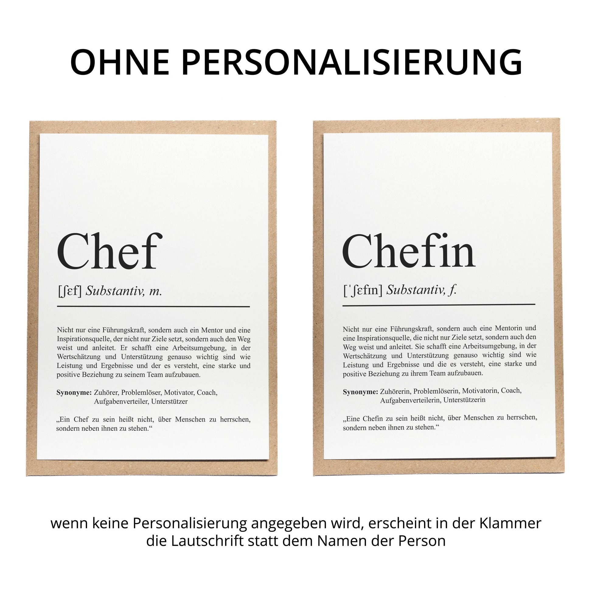 Chefin Definition Karte personalisierbar mit Namen Beruf Grußkarte Chefin Geschenk Geburtstag Chefin Postkarte Definition