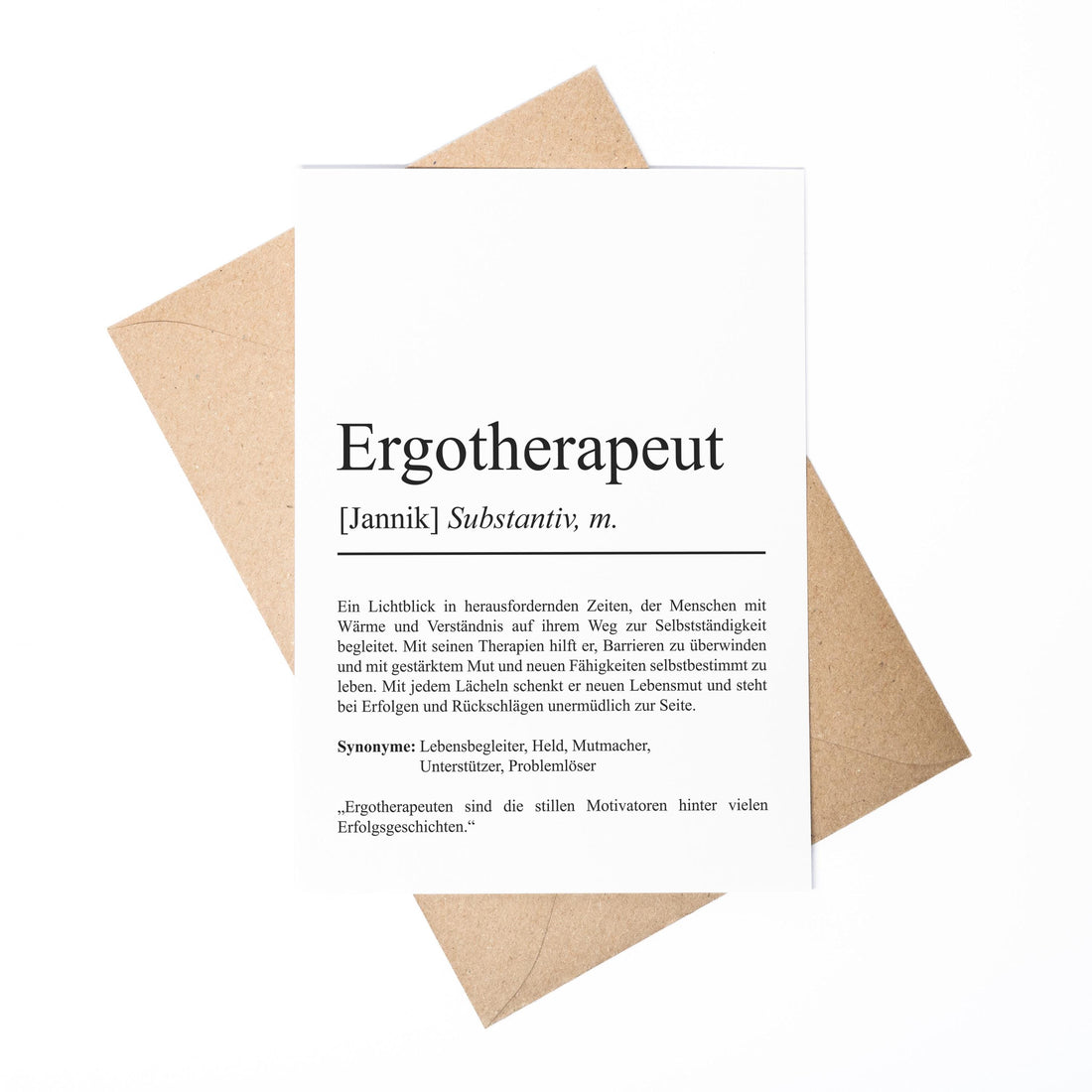 Ergotherapeut Definition Karte personalisierbar mit Namen Beruf Grußkarte Ergotherapeut Geschenk Geburtstag Ergotherapeut Postkarte