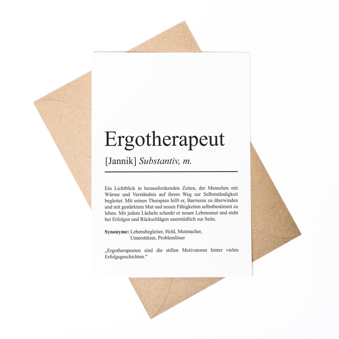 Ergotherapeut Definition Karte A6 personalisierbar mit Namen Beruf Grußkarte Ergotherapeut Geschenk Geburtstag Ergotherapeut Klappkarte