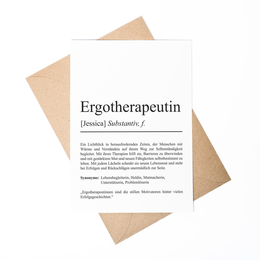 Ergotherapeutin Definition Karte personalisierbar mit Namen Beruf Grußkarte Ergotherapeutin Geschenk Geburtstag Ergotherapeutin Postkarte