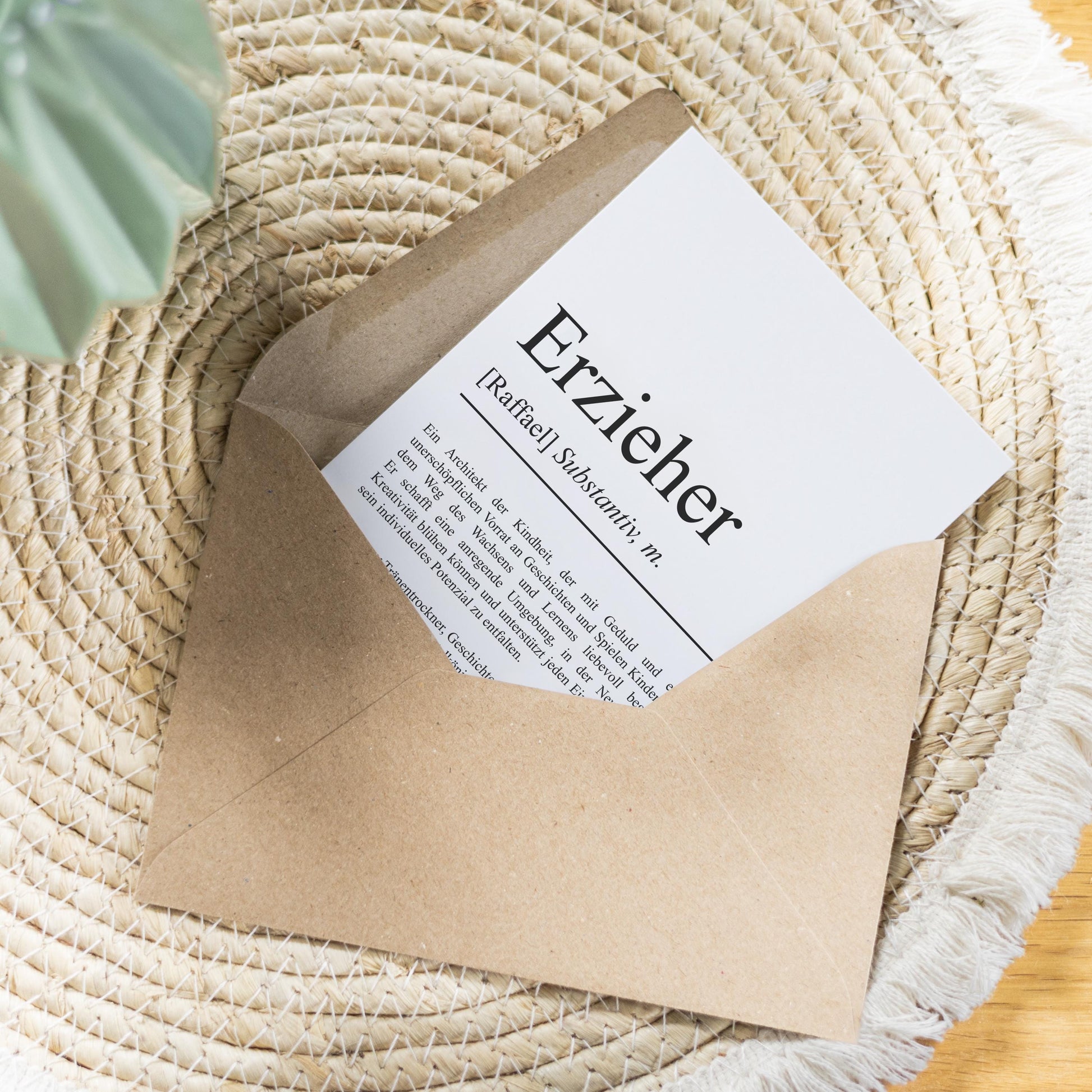 Erzieher Definition Karte personalisierbar mit Namen Beruf Grußkarte Erzieher Geschenk Geburtstag Erzieher Postkarte Definition