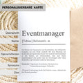 Eventmanager Definition A6 Karte personalisierbar mit Namen Beruf Grußkarte Eventmanager Geschenk Geburtstag Eventmanager Klappkarte