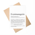 Eventmanagerin Definition A6 Karte personalisierbar mit Namen Beruf Grußkarte Eventmanagerin Geschenk Geburtstag Eventmanagerin Klappkarte