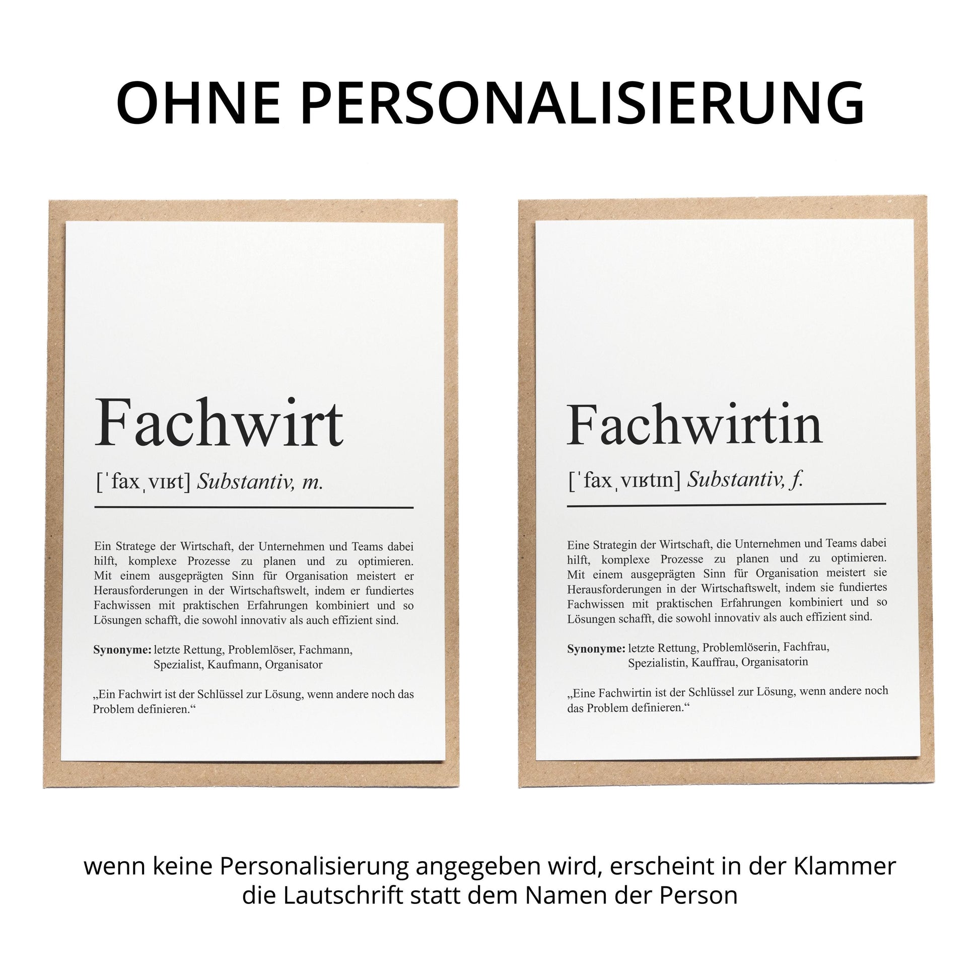 Fachwirtin Definition Karte personalisierbar mit Namen Beruf Grußkarte Fachwirtin Geschenk Geburtstag Fachwirtin Postkarte Definition