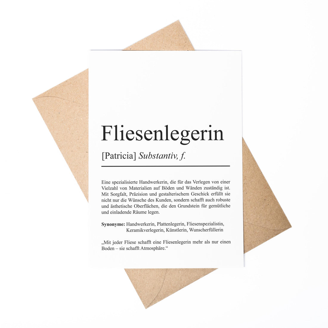 Fliesenlegerin Definition Karte personalisierbar mit Namen Beruf Postkarte Fliesenlegerin Geschenk Geburtstag Fliesenlegerin Postkarte Definition