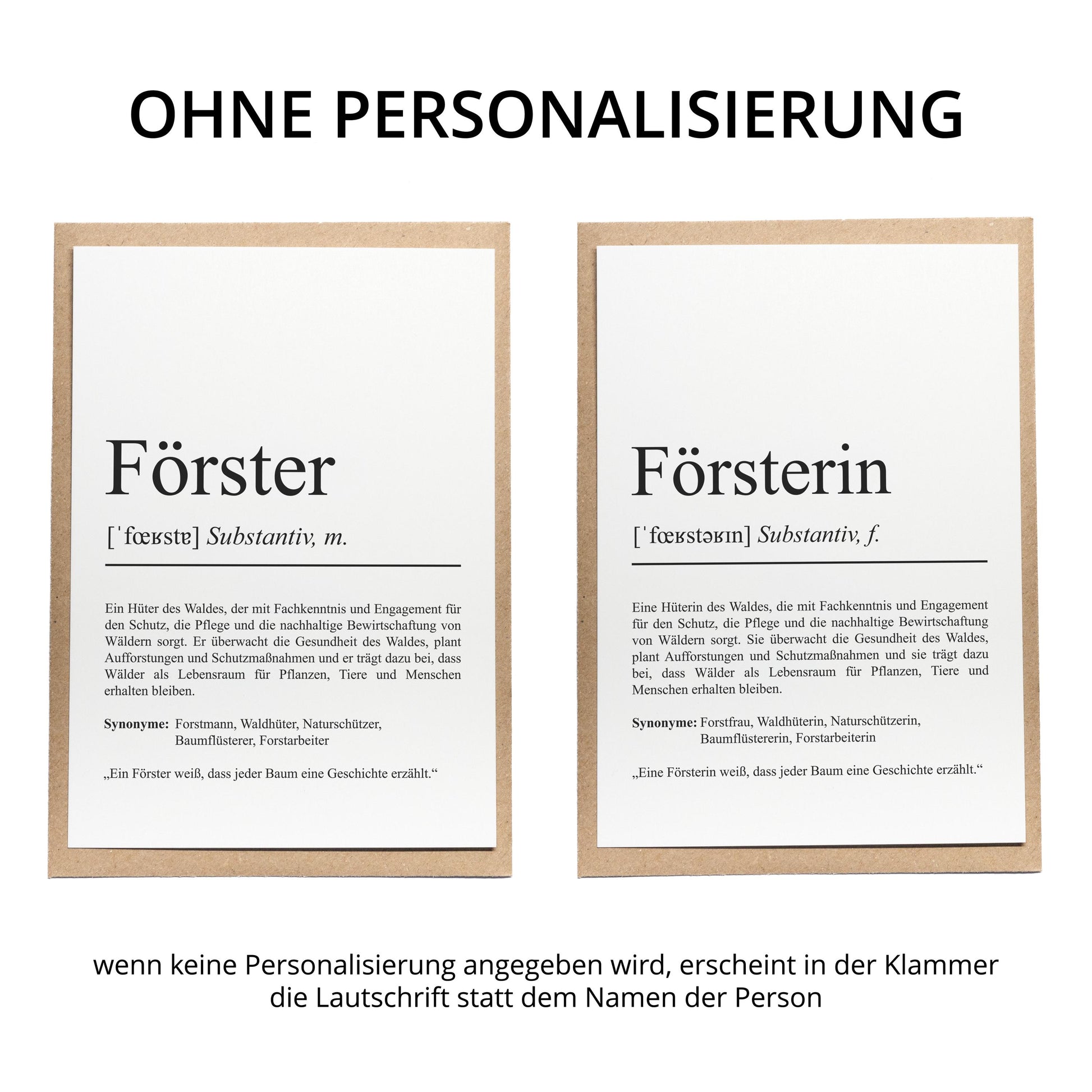 Förster Definition Karte personalisierbar mit Namen Beruf Grußkarte Förster Geschenk Geburtstag Förster Postkarte Definition