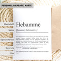 Hebamme Definition Karte personalisierbar mit Namen Beruf Grußkarte Hebamme Geschenk Geburtstag Hebamme Postkarte Definition