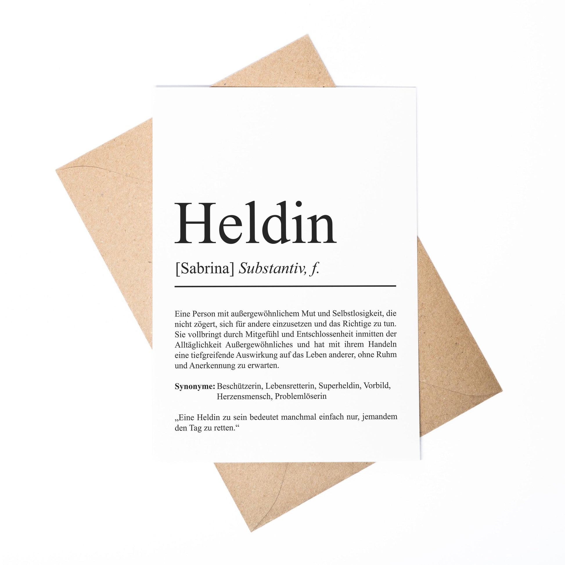 Held Definition Karte personalisierbar mit Namen Beruf Grußkarte Held Geschenk Geburtstag Held Postkarte Definition