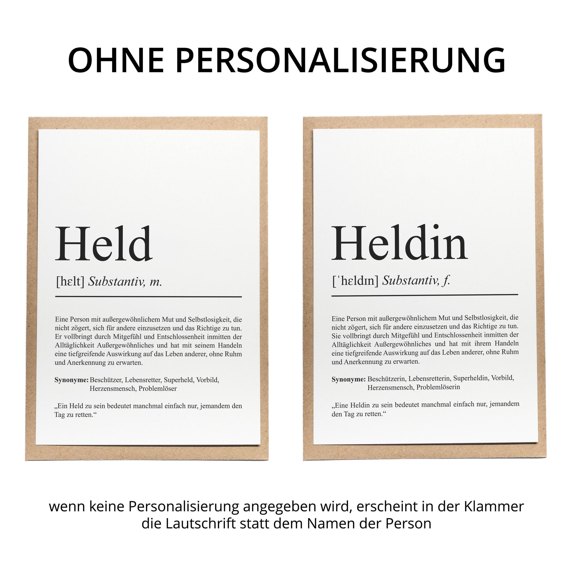 Heldin Definition Karte personalisierbar mit Namen Beruf Grußkarte Heldin Geschenk Geburtstag Heldin Postkarte Definition