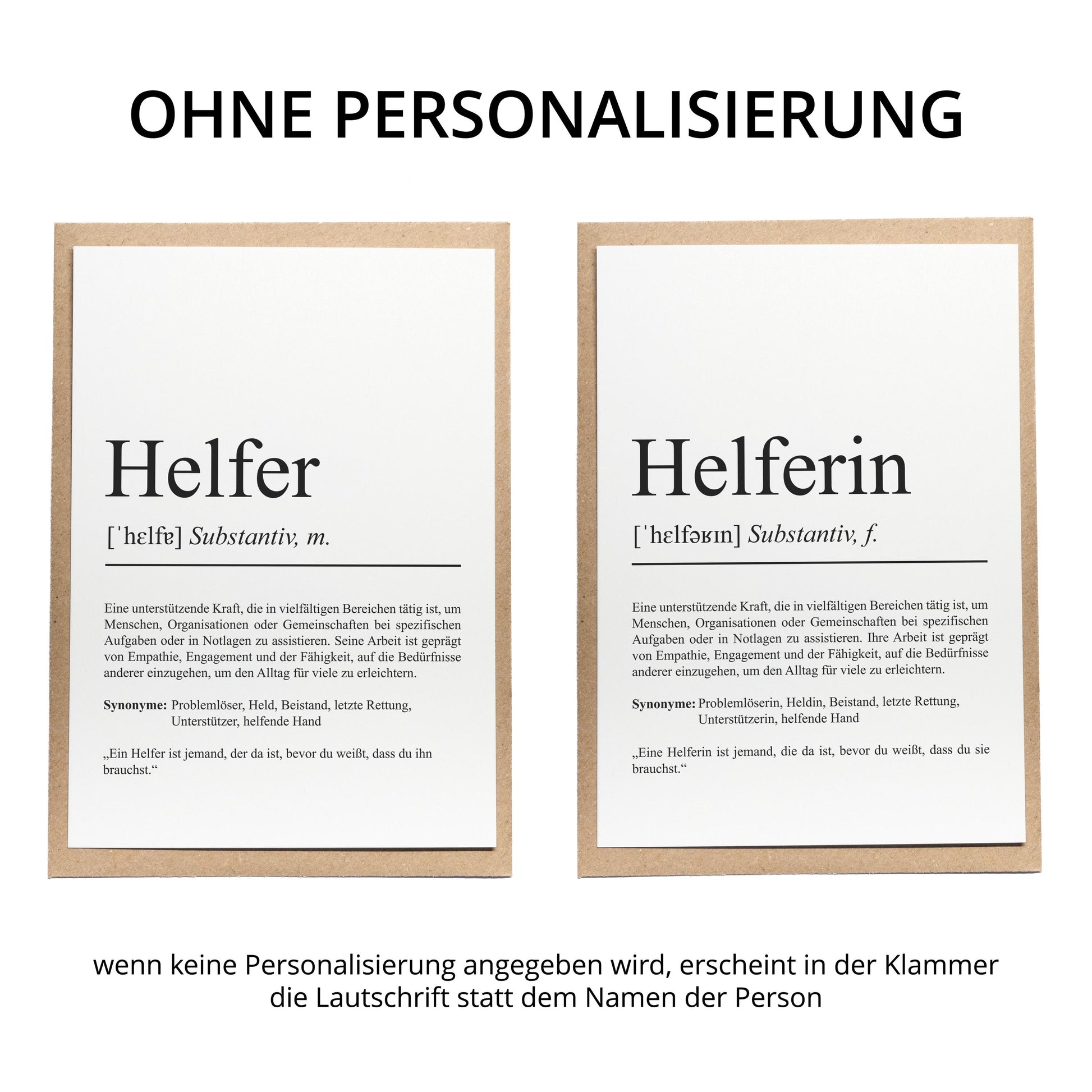 Helfer Definition Karte personalisierbar mit Namen Beruf Grußkarte Helfer Geschenk Geburtstag Helfer Postkarte Definition