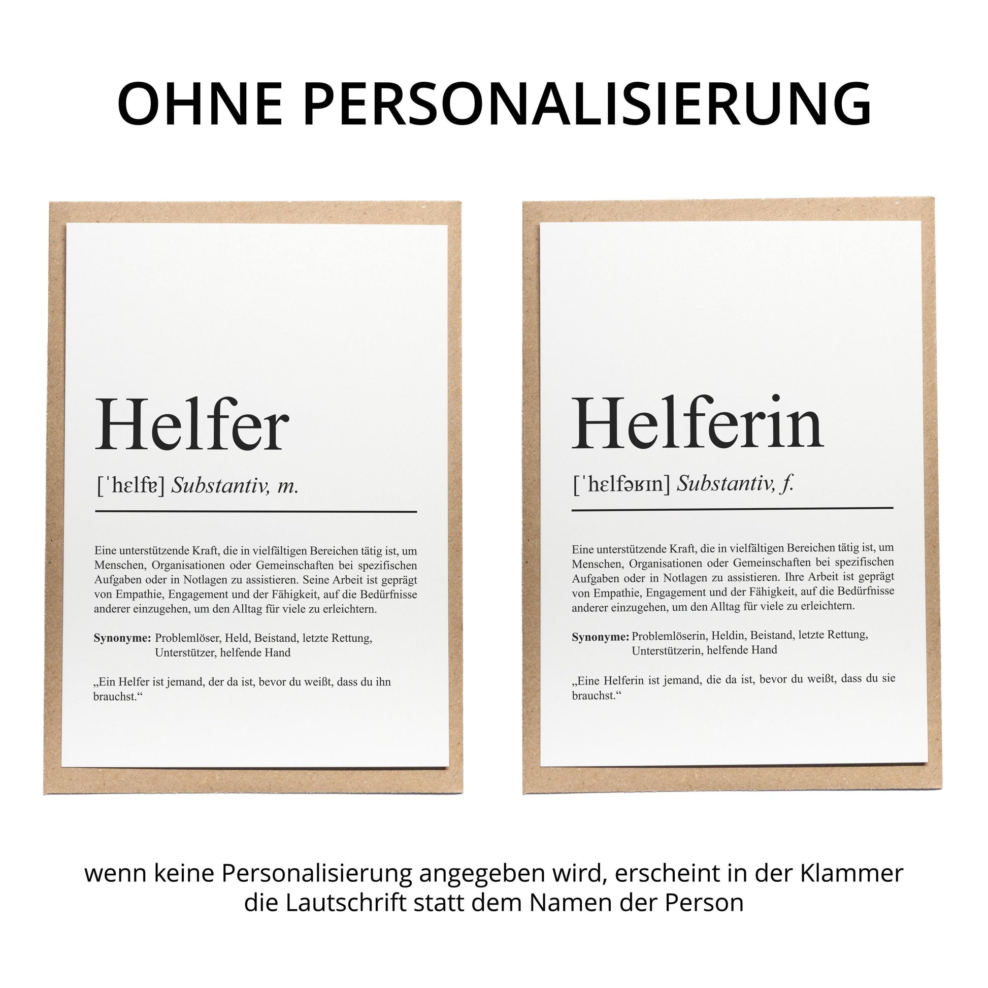 Helferin Definition Karte personalisierbar mit Namen Beruf Grußkarte Helferin Geschenk Geburtstag Helferin Postkarte Definition
