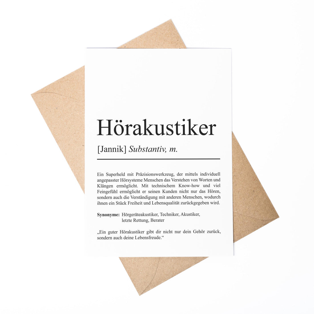 Hörakustiker Definition A6 Karte personalisierbar mit Namen Beruf Grußkarte Akustiker Geschenk Geburtstag Hörakustiker Postkarte