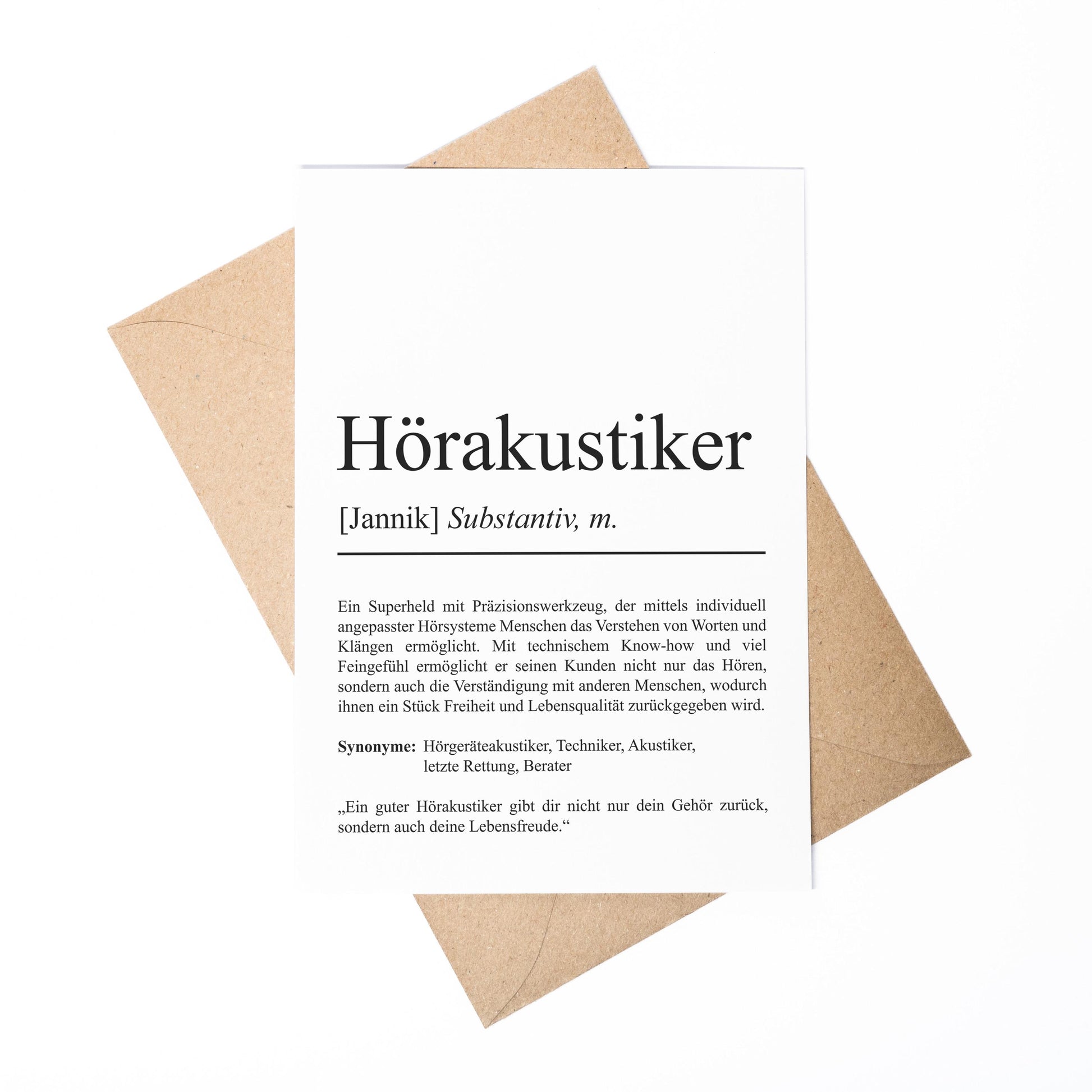 Hörakustiker Definition A6 Karte personalisierbar mit Namen Beruf Grußkarte Akustiker Geschenk Geburtstag Hörakustiker Postkarte
