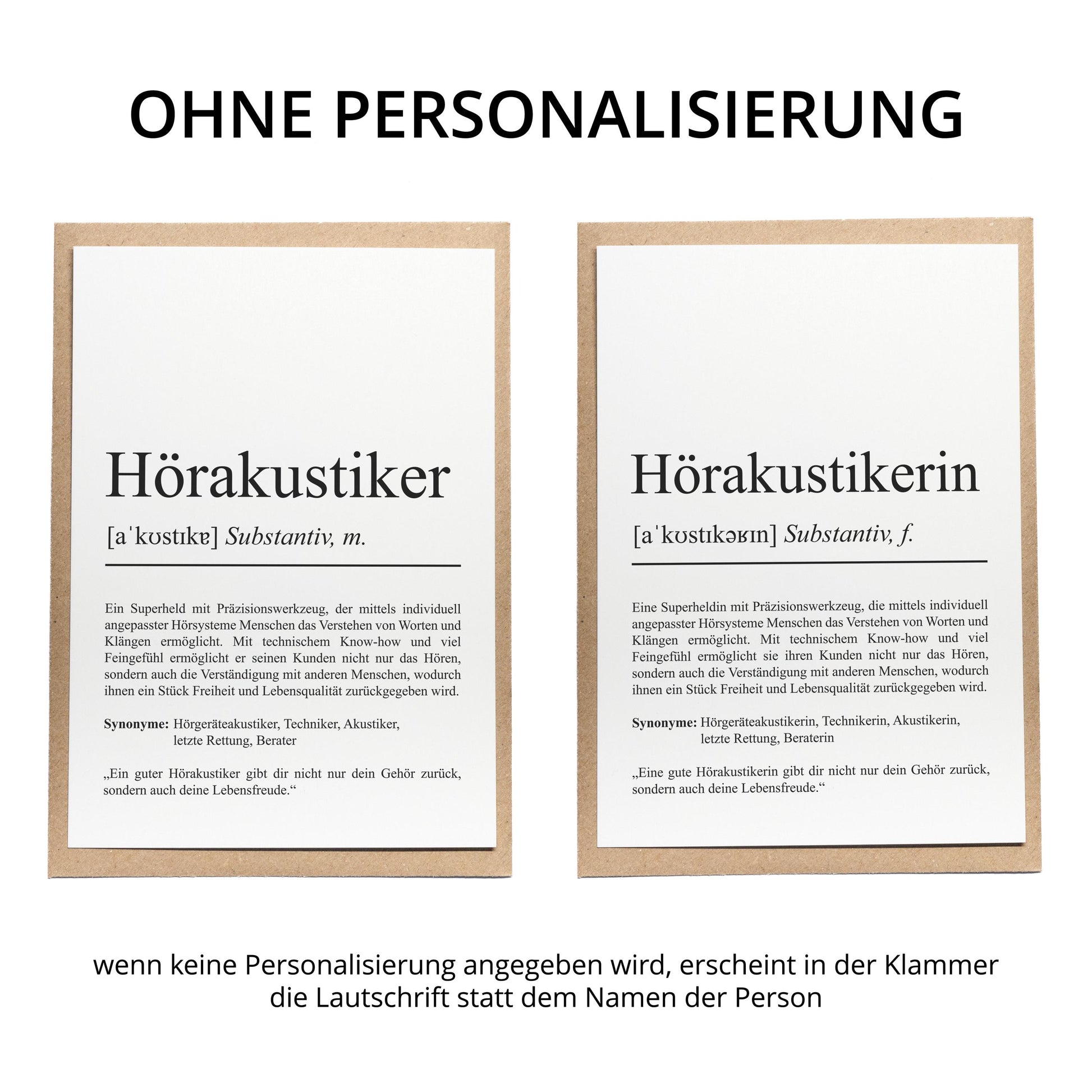 Hörakustikerin Definition A6 Karte personalisierbar mit Namen Beruf Grußkarte Akustikerin Geschenk Geburtstag Hörakustikerin Postkarte