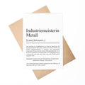 Industriemeister Metall Definition Karte personalisierbar mit Namen Beruf Grußkarte Industriemeister Geschenk Geburtstag Meister Postkarte